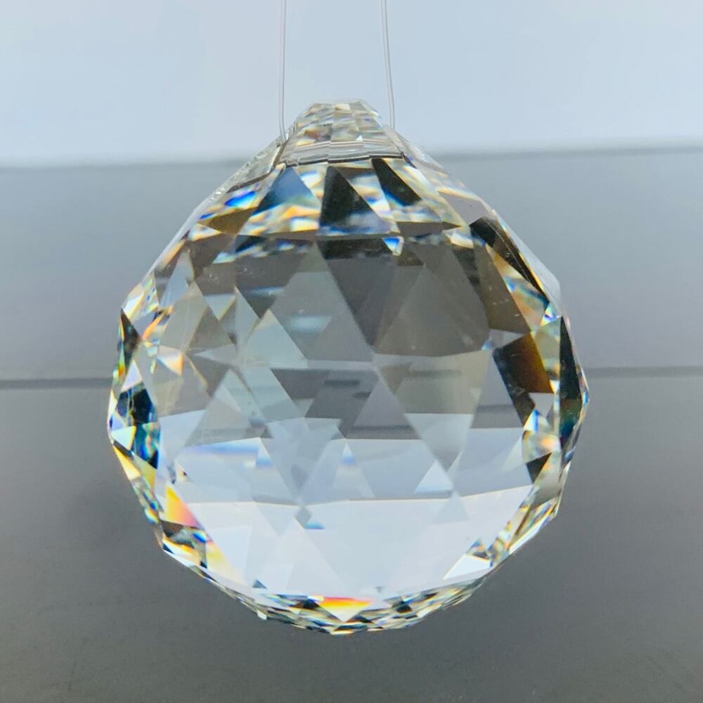 Crystal Ball Clear Faceted Sphere Sun Catcher Rainbow Prism